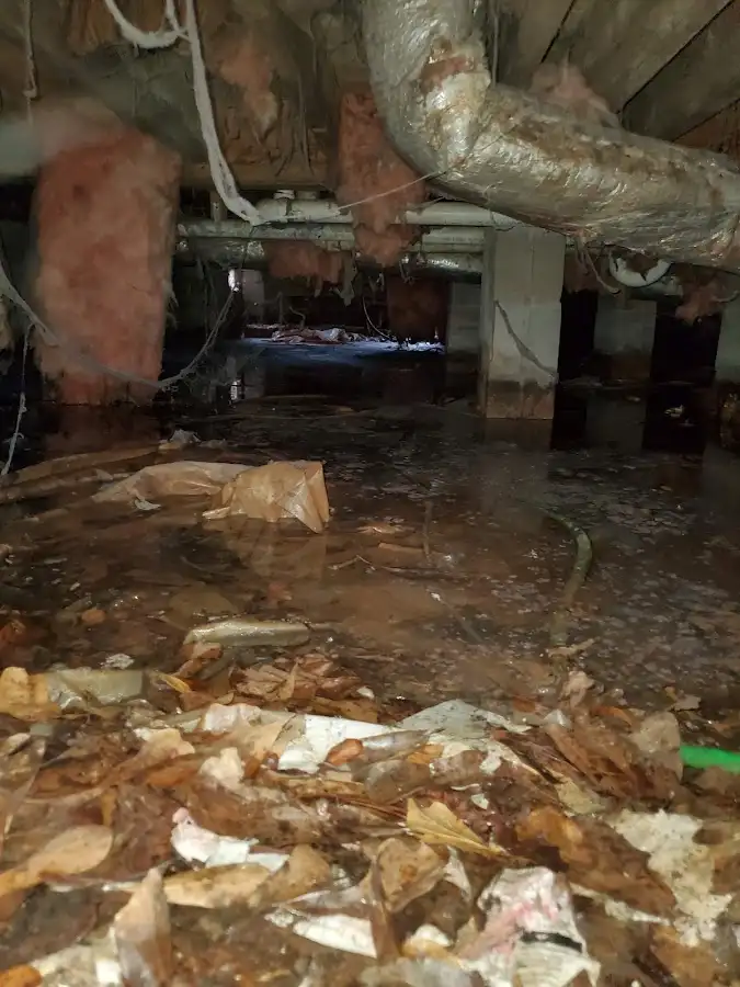 Crawl space flood assessment for Commercial Water Damage Restoration in Lochearn